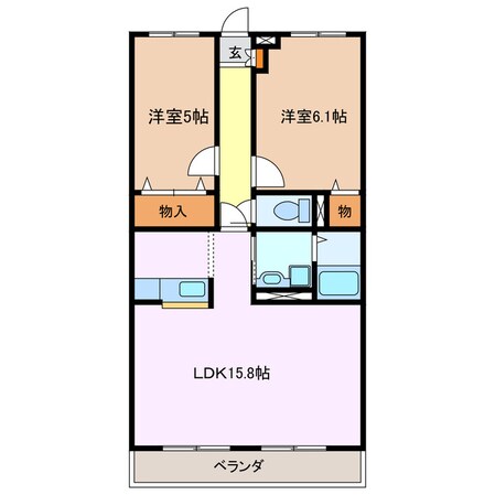 大矢知駅 徒歩15分 1階の物件間取画像